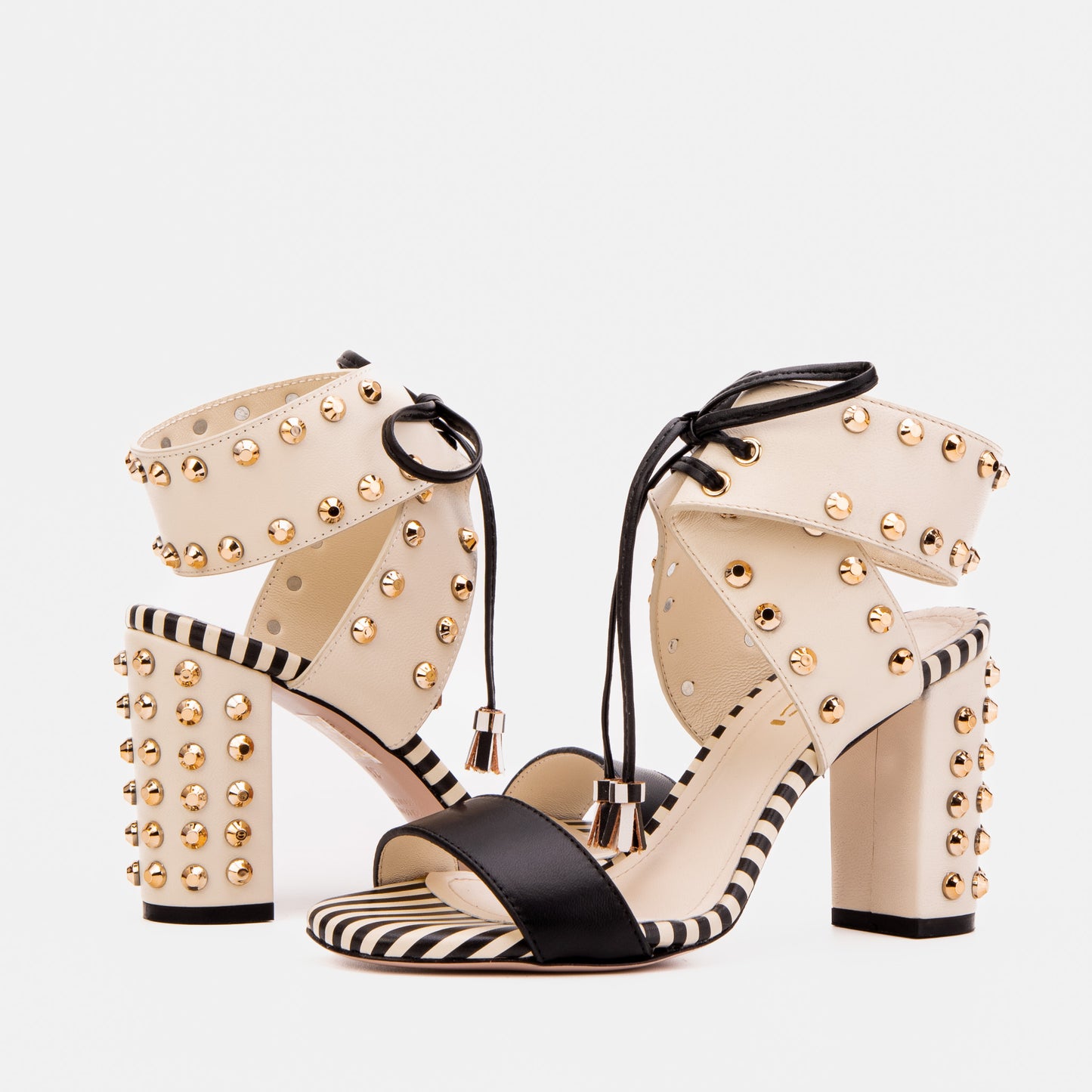 The Ravelle Ivory Studded Leather Women Sandal