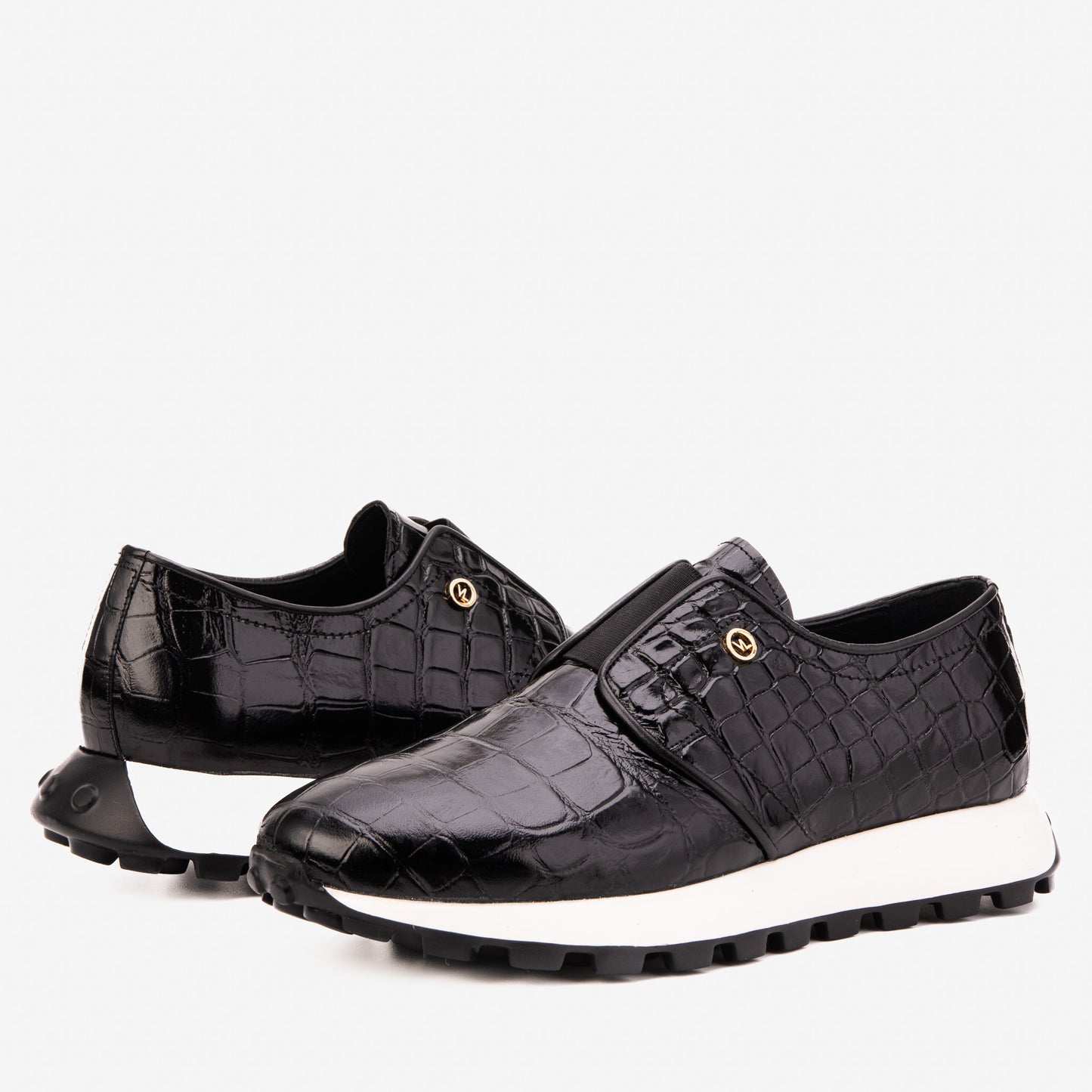 The Corteggio Black Leather Men Sneaker