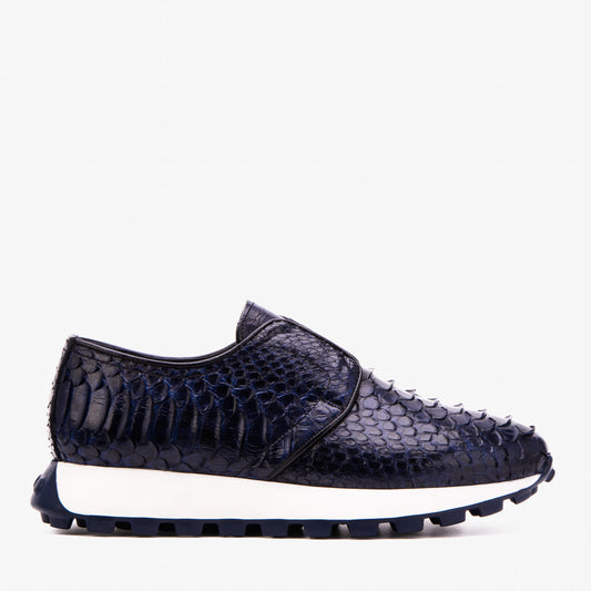 The Obsidian Navy Python Leather Men Sneaker