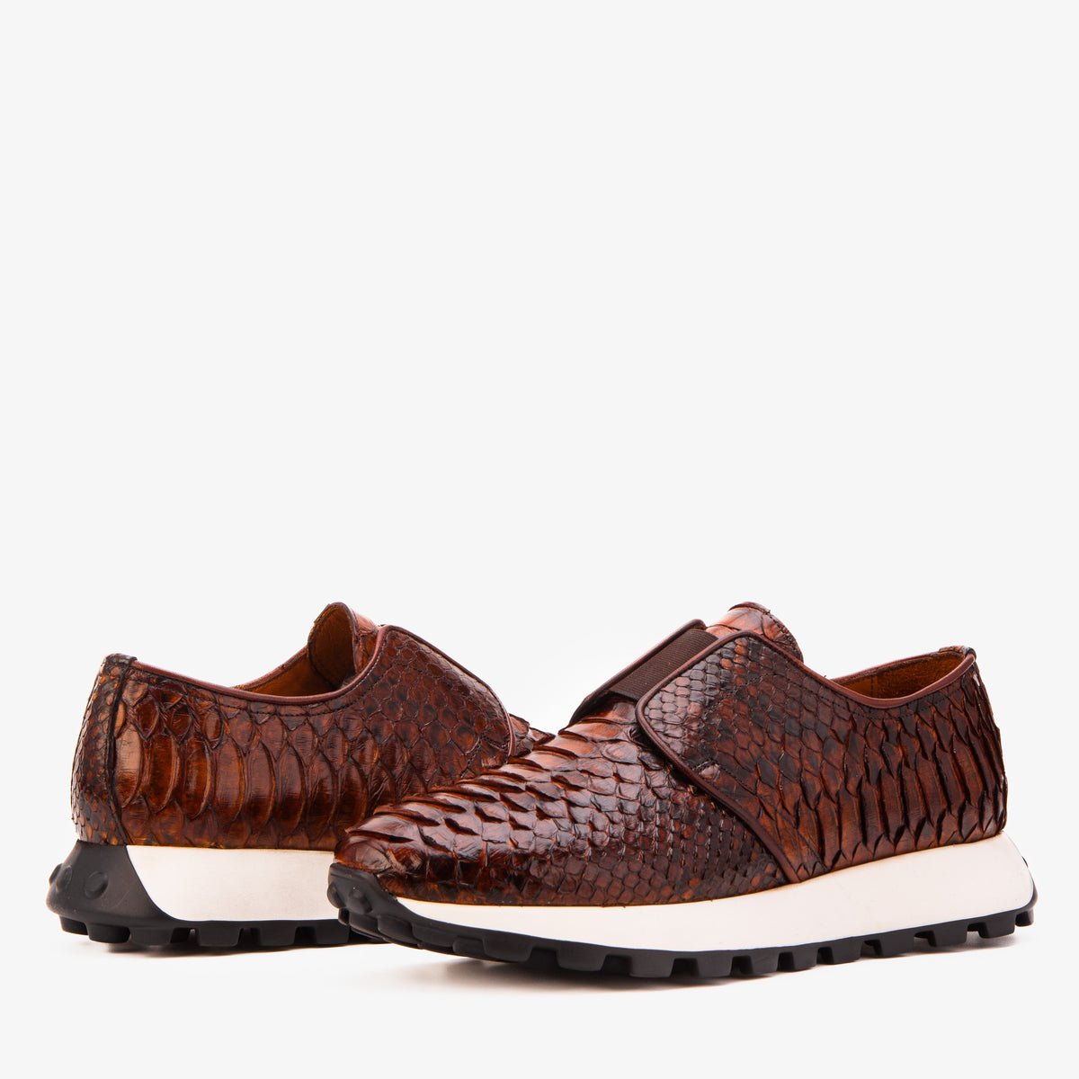 The Obsidian Tan  Python Leather Men Sneaker