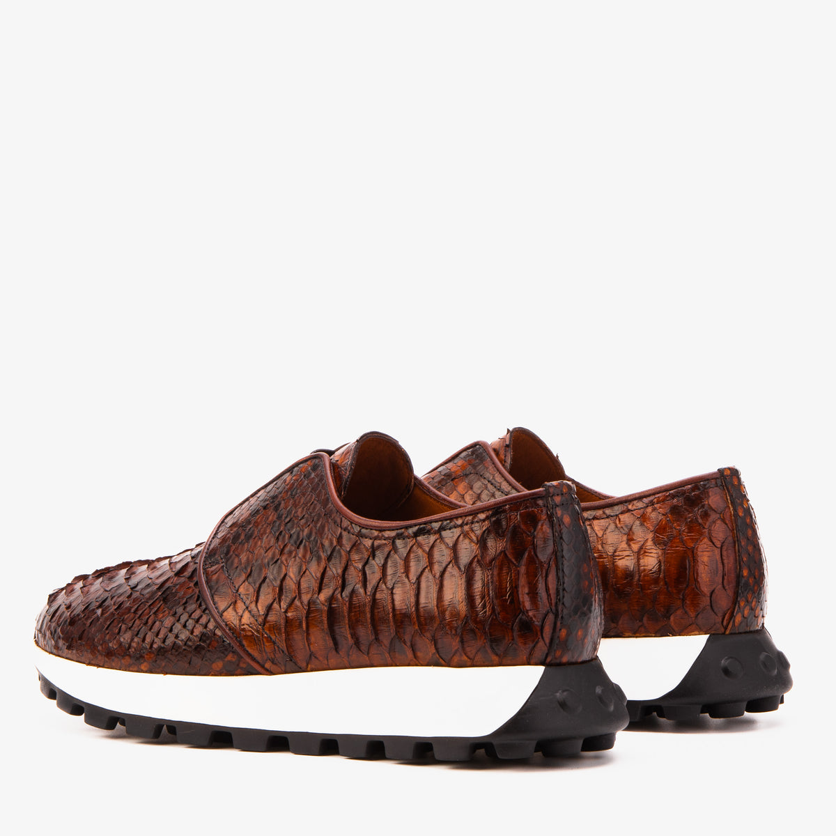 The Obsidian Tan  Python Leather Men Sneaker