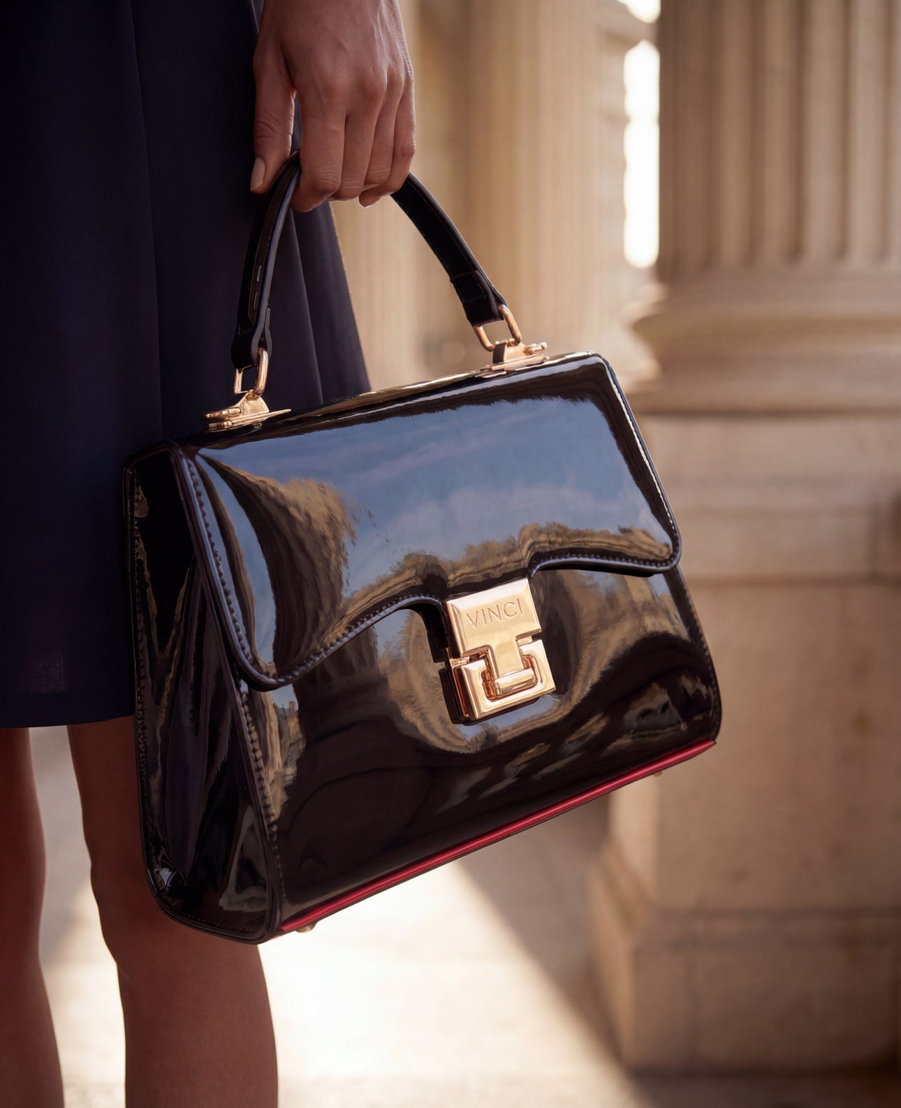 The Brunello Black Patent Leather Pump Women Shoe