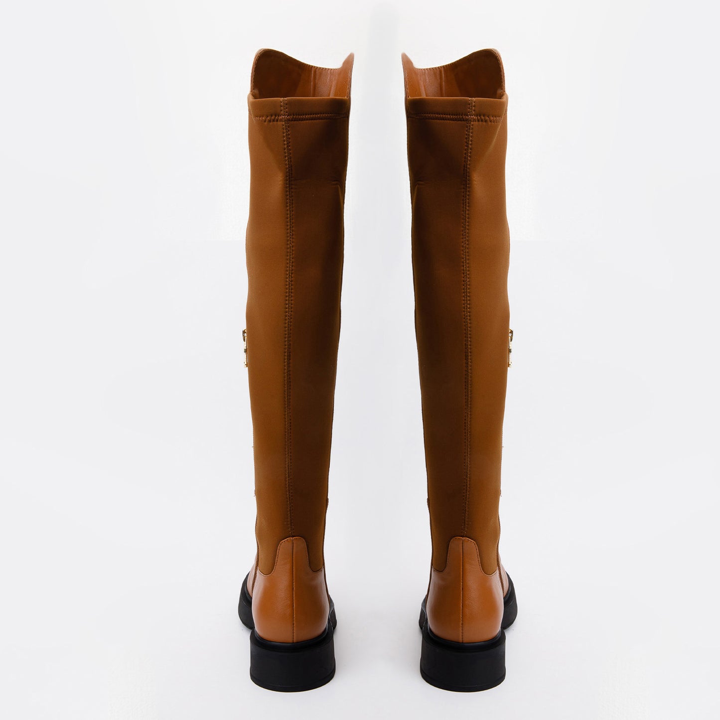 حذاء Harmony Belle Tan Leather بطول الركبة للنساء