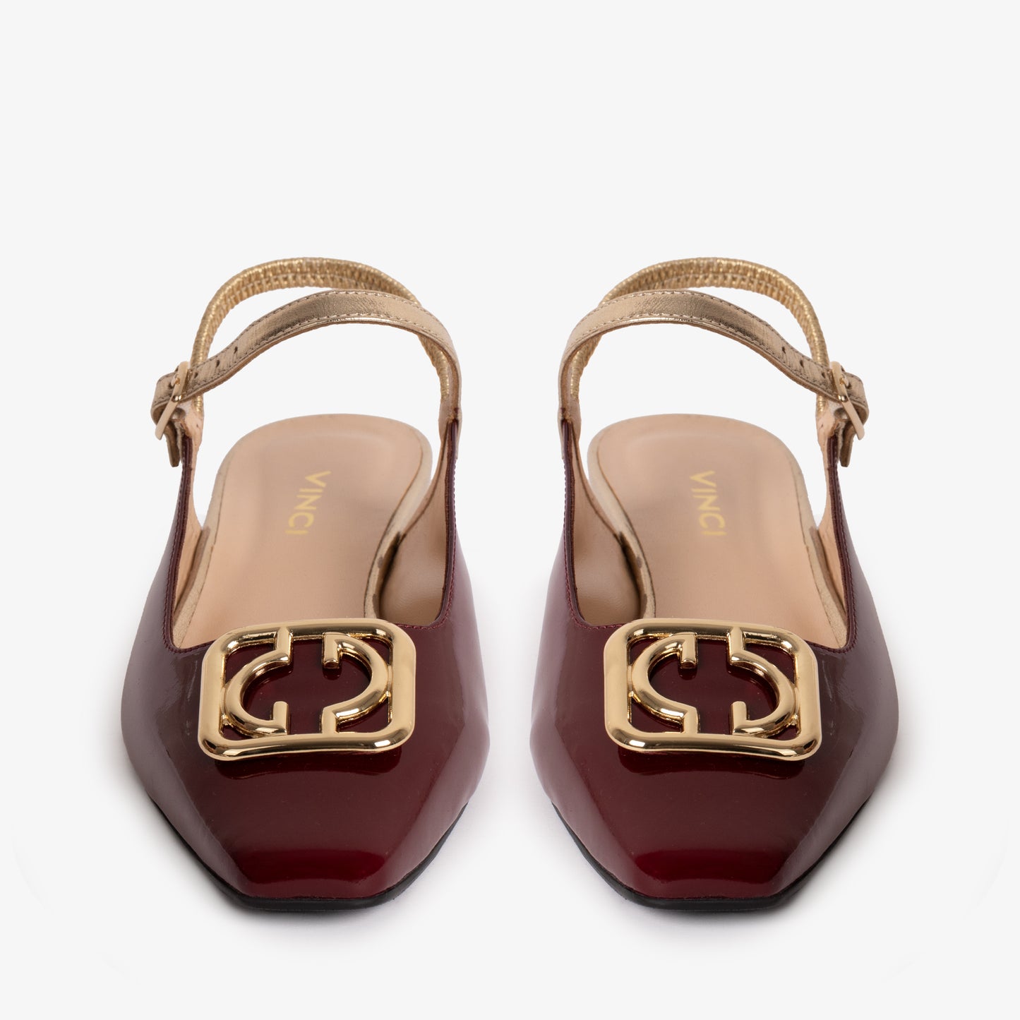 The Rosalinda Burgundy Patent Leather Women Flat Slingback Sandal