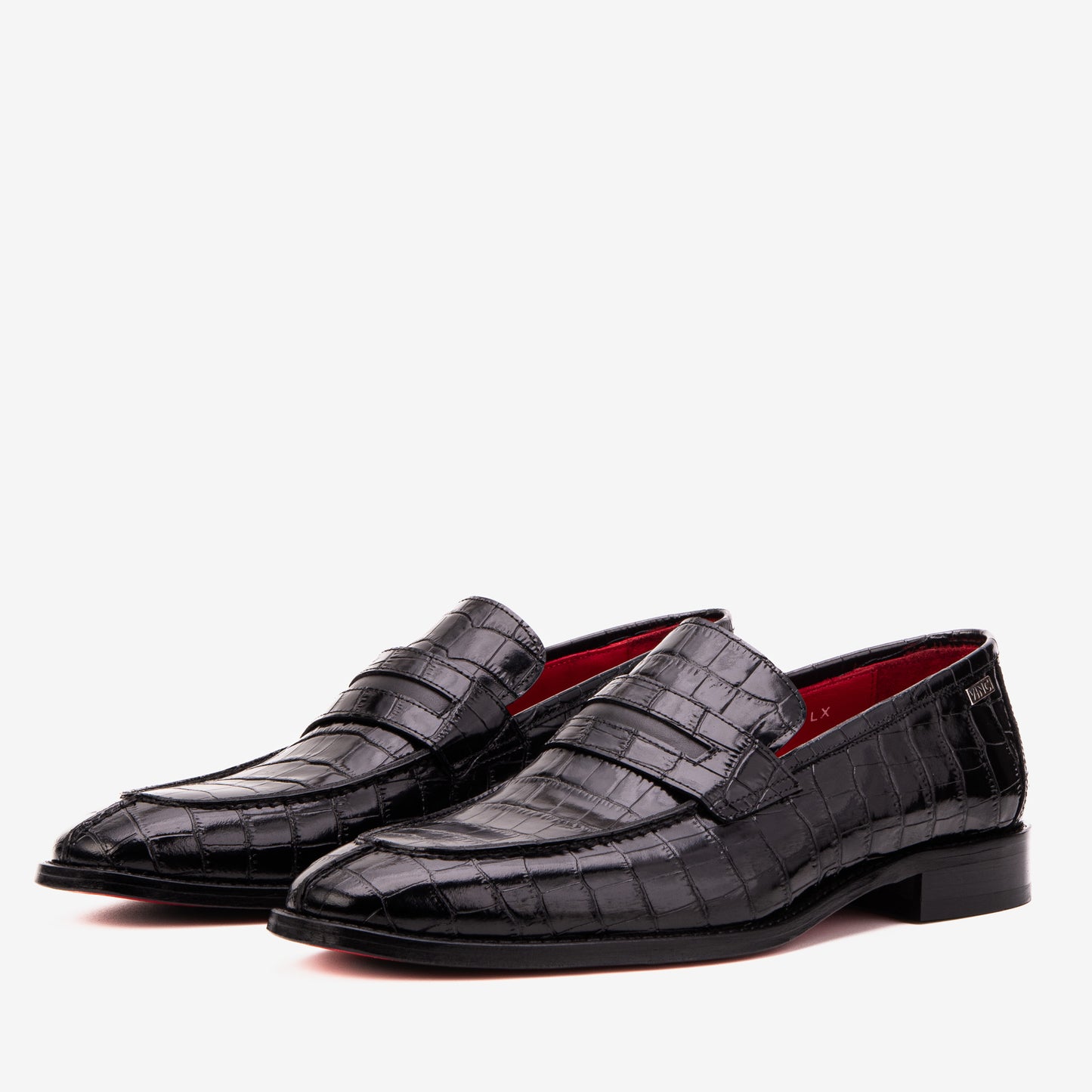 The Stradale Black Leather Men Penny Loafer