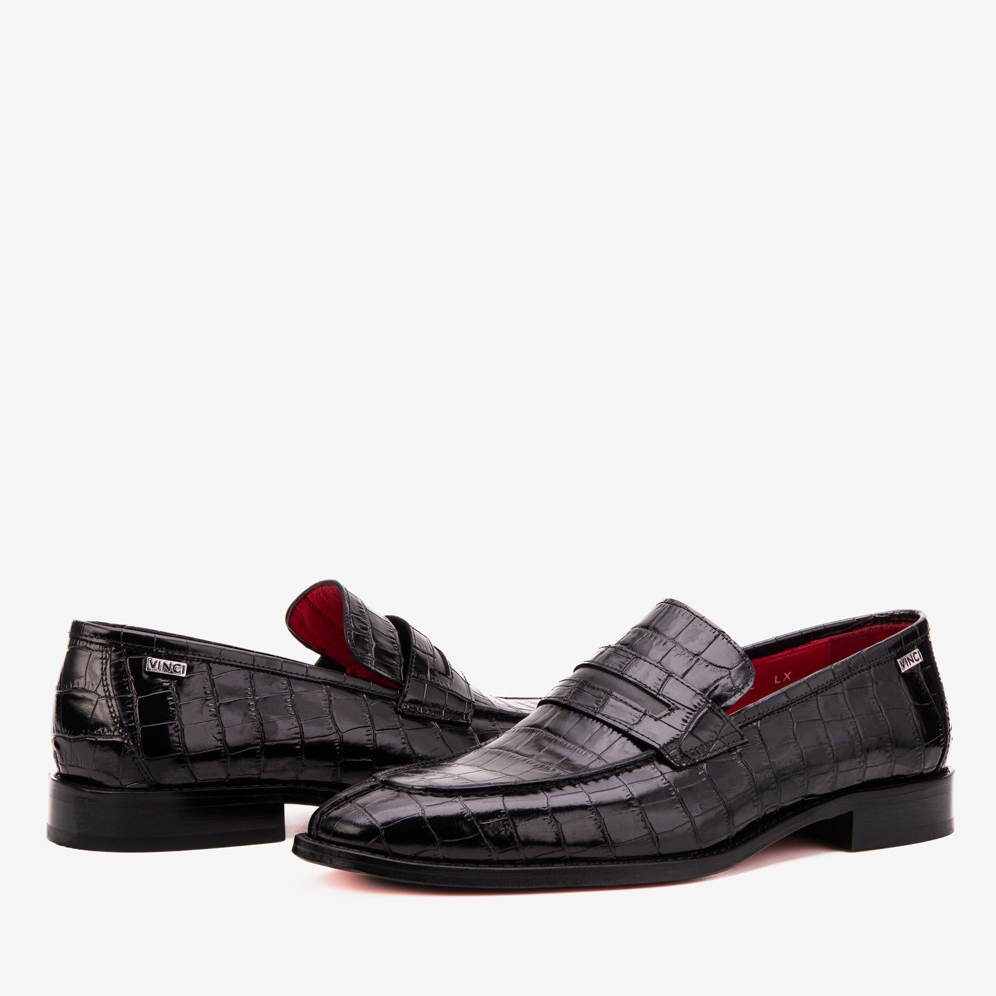 The Stradale Black Leather Men Penny Loafer