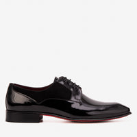 The Valtessaro Black Patent Leather & Suede Men Oxford Shoe