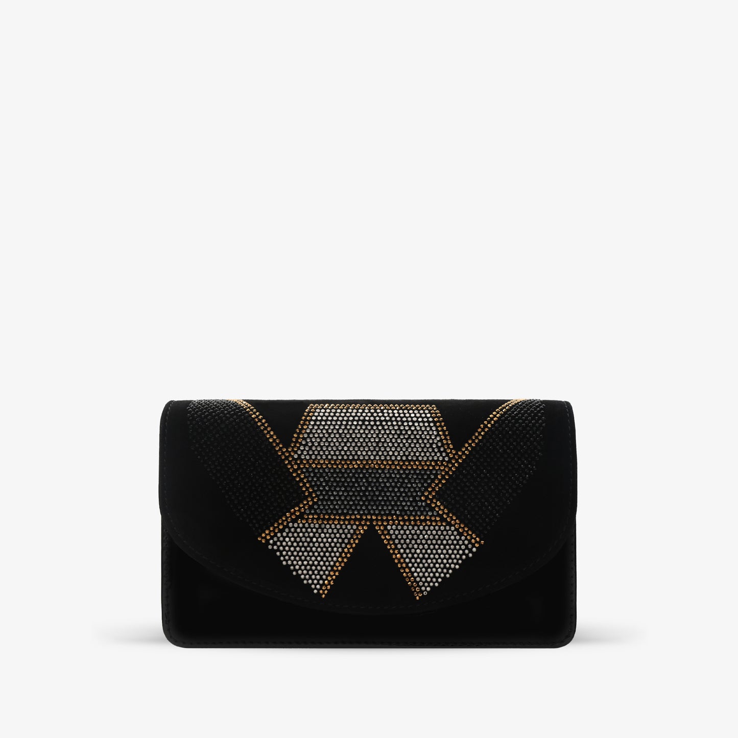 El bolso de mano de piel con purpurina negra Magnolia