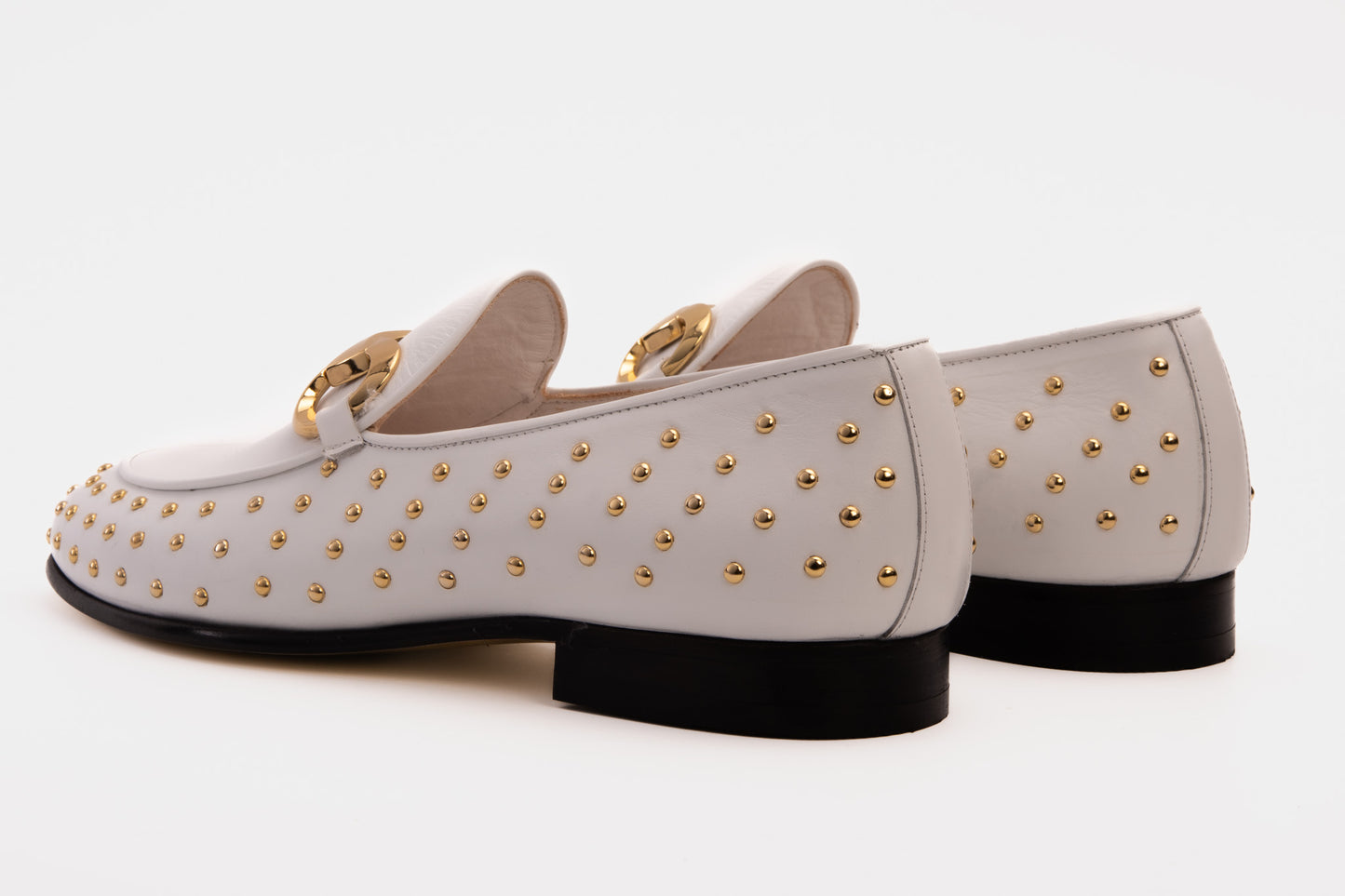 The Jupiter  Shoe White Spike Leather  Bit Dress Loafer Limited Edition Men Shoe