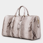 Bolsa Weekender de Piel de Pitón Pintada a Mano Velar Nutural