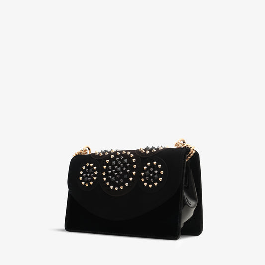 The Infanta Bolso de Cuero Negro con Tachuelas