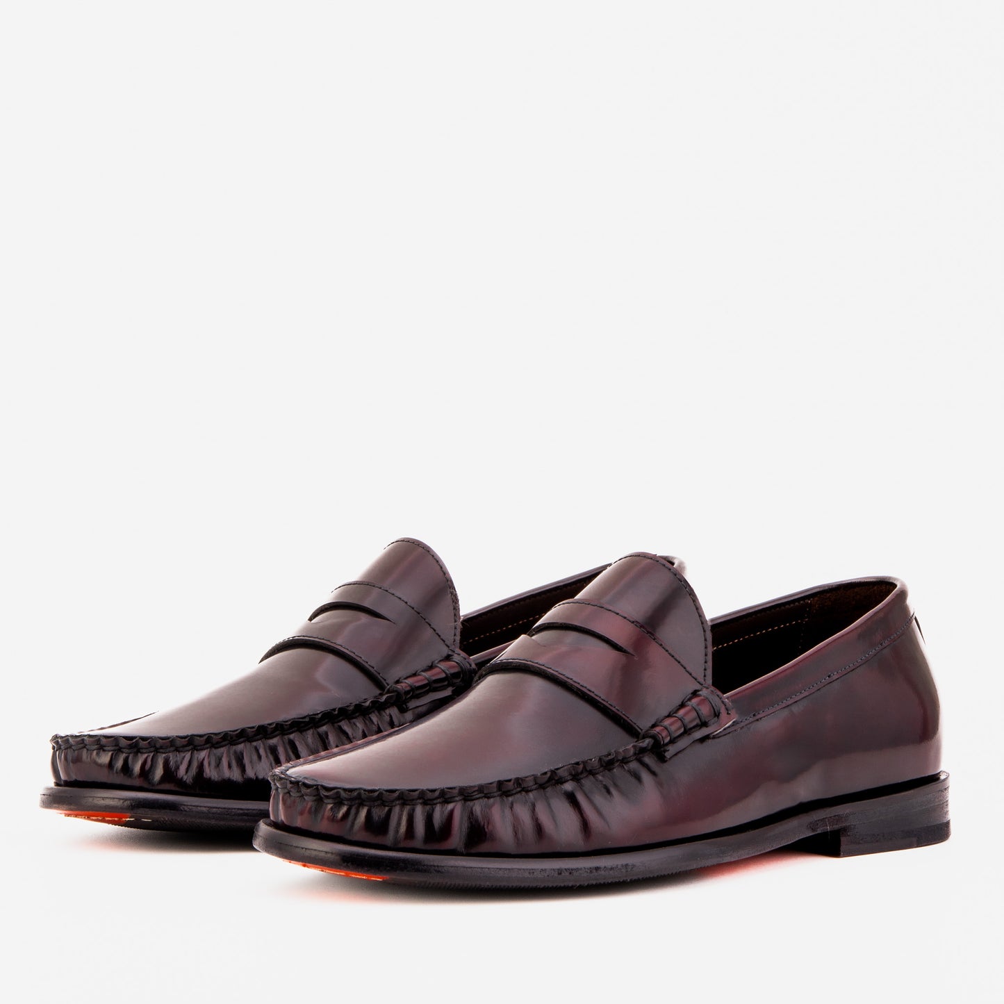 El Mocasín para Hombre Belmont en Cuero Pulido Burdeos