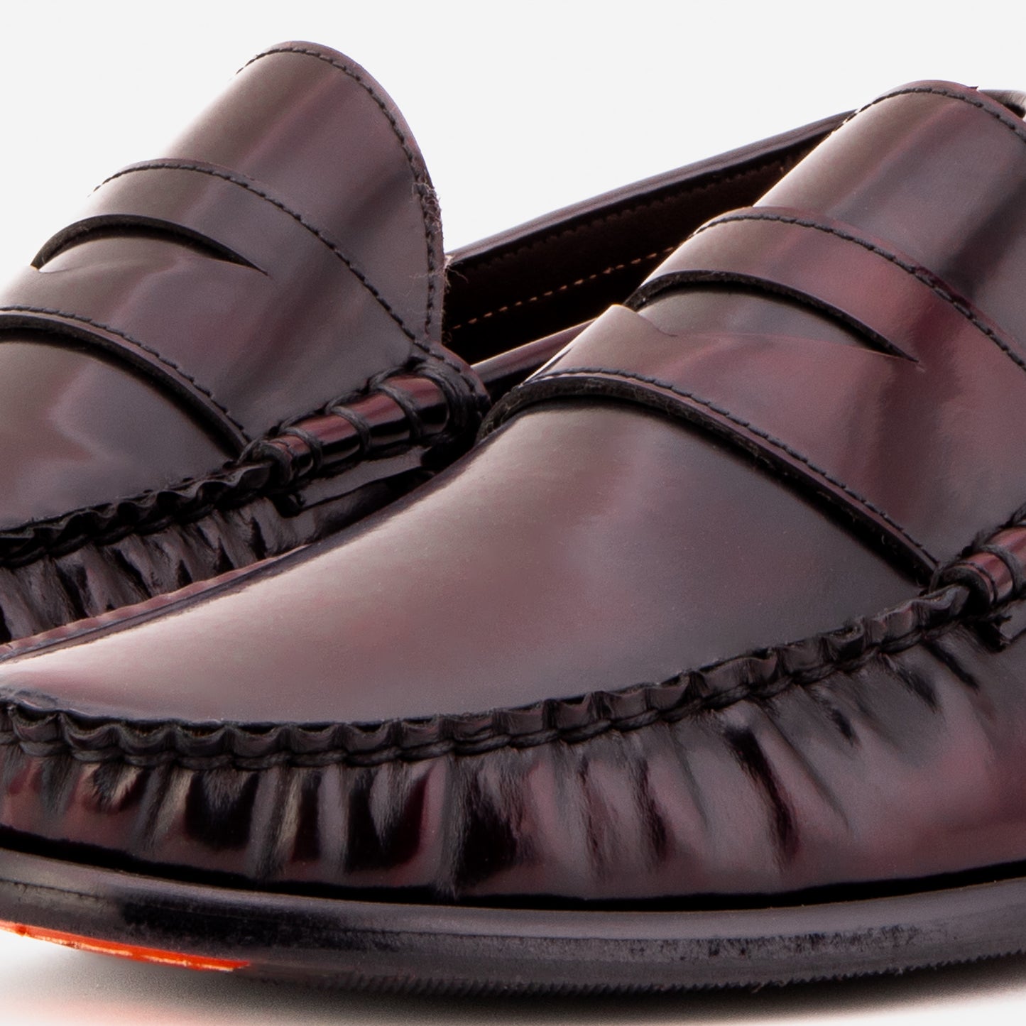 El Mocasín para Hombre Belmont en Cuero Pulido Burdeos