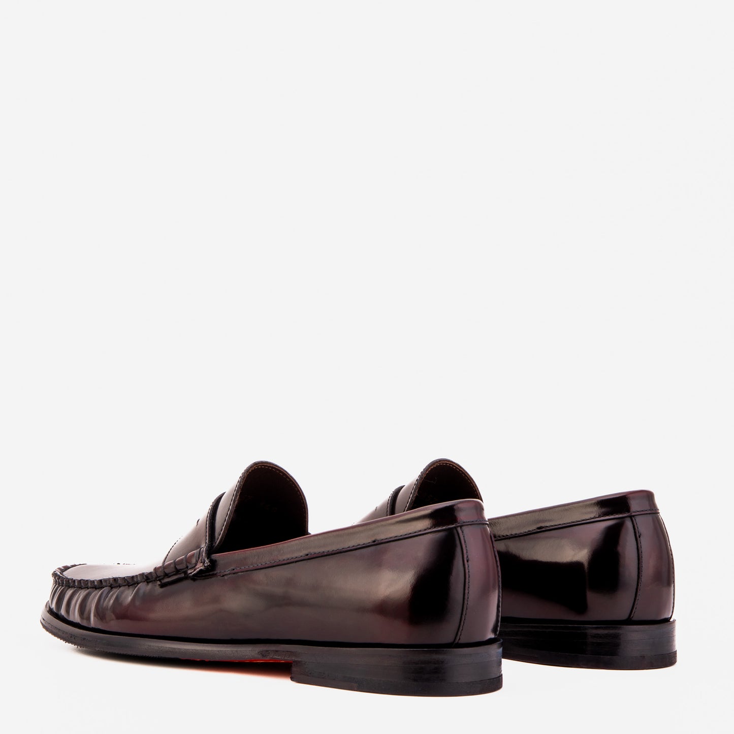 El Mocasín para Hombre Belmont en Cuero Pulido Burdeos