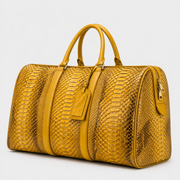 Velar Bolso Weekender de Cuero de Pitón Pintado a Mano Amarillo