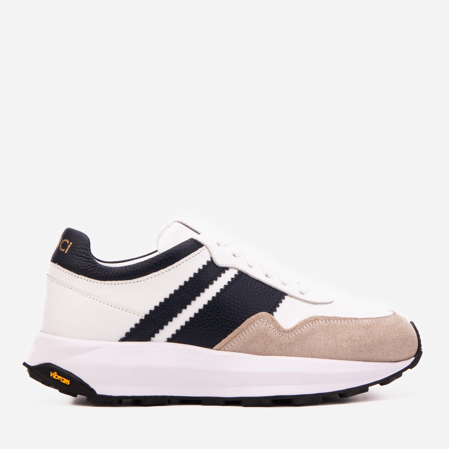 The Valtieri Navy & Sand Leather Men Sneaker