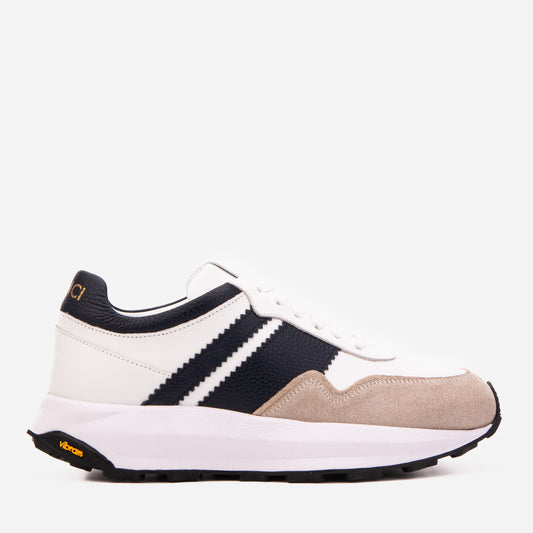 The Valtieri Navy & Sand Leather Men Sneaker