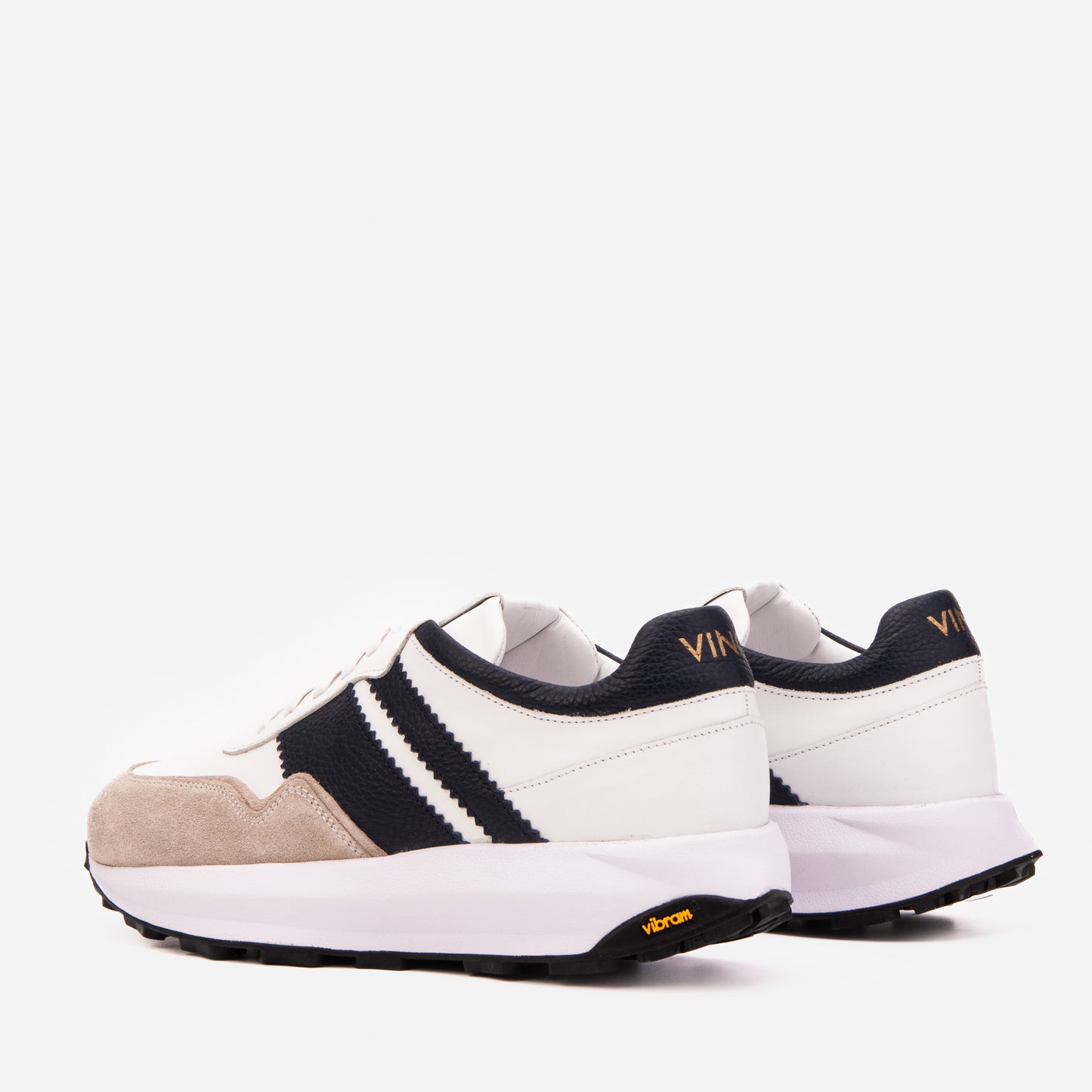 The Valtieri Navy & Sand Leather Men Sneaker