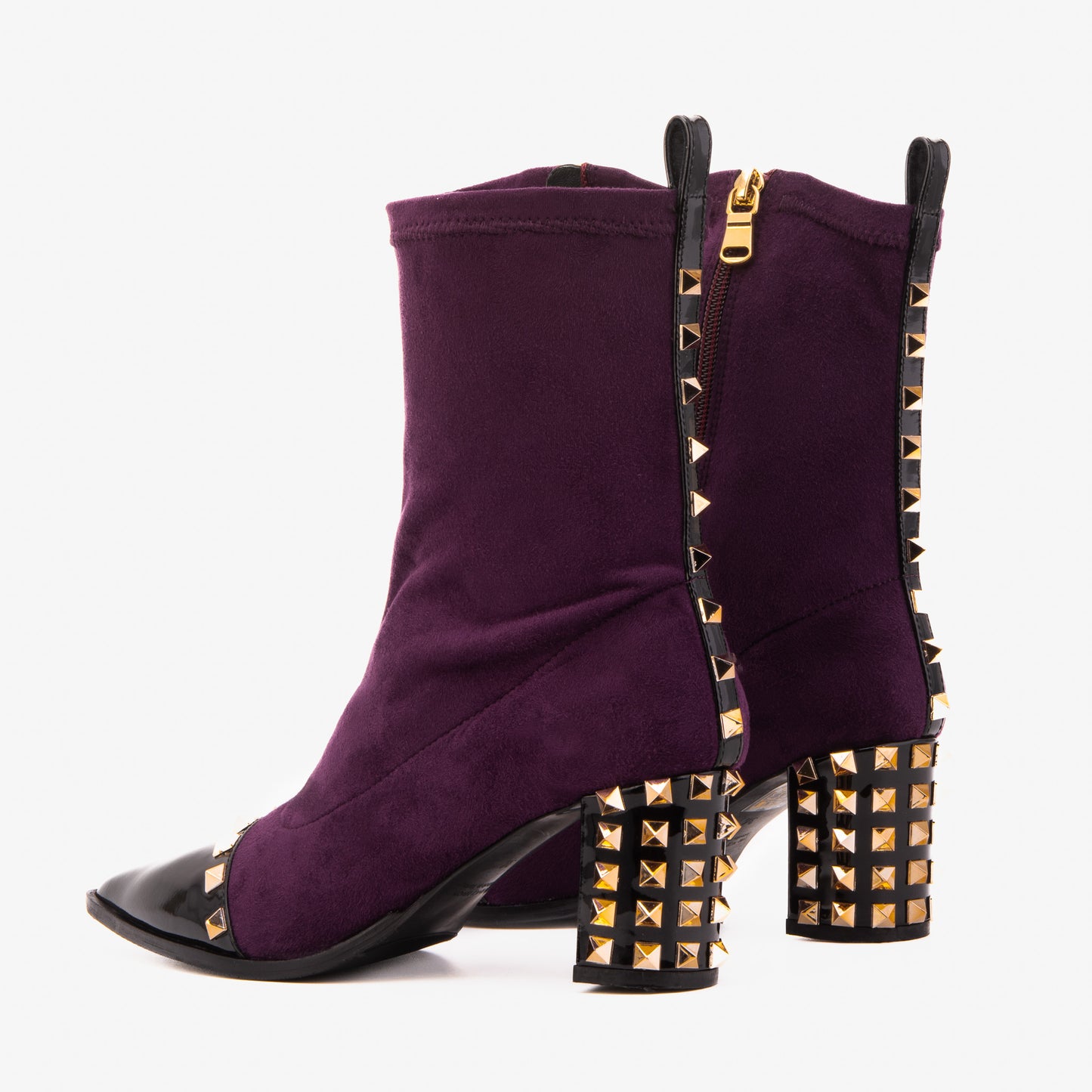 The Amethyst Studded Deep Purple Suede Leather Women’s Boot
