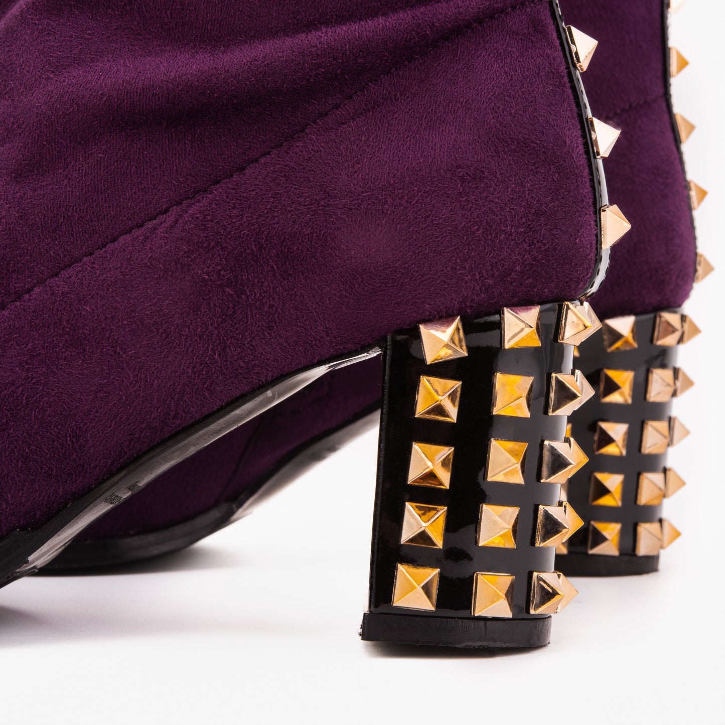 The Amethyst Studded Deep Purple Suede Leather Women’s Boot