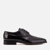 El Zapato para Hombre Arven de Cuero de Pitón Negro