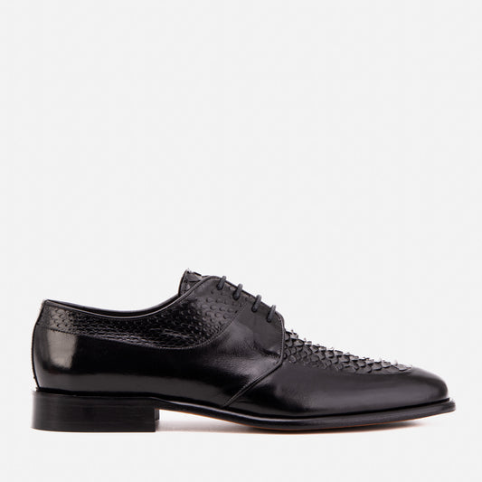 The Arven Black Python Leather Men Shoe