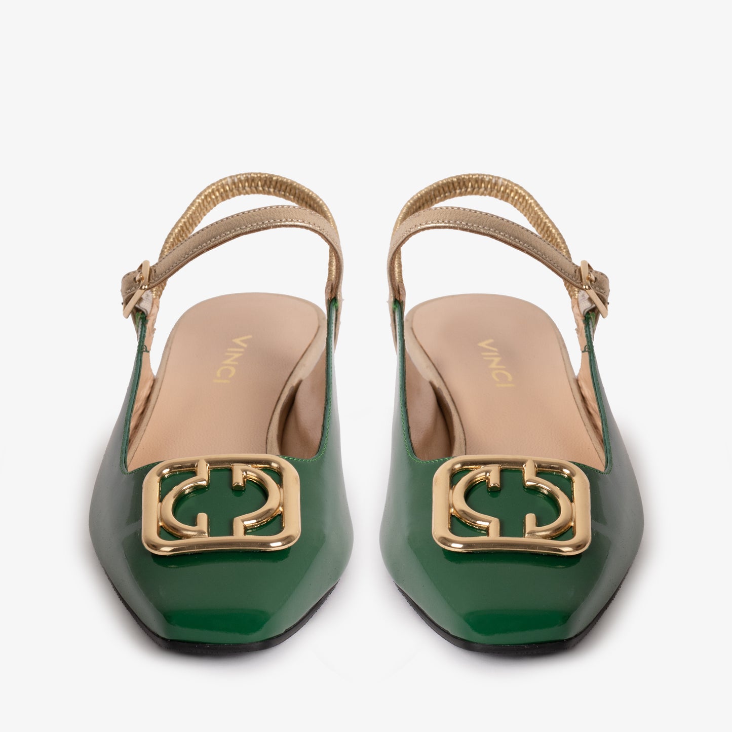 The Rosalinda Green Patent Leather Women Flat Slingback Sandal