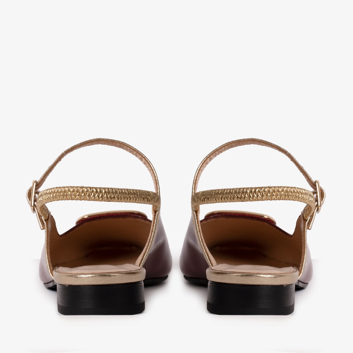 The Rosalinda Burgundy Patent Leather Women Flat Slingback Sandal