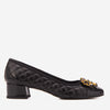 The Bellarose Black Quilted Leather Women Heel