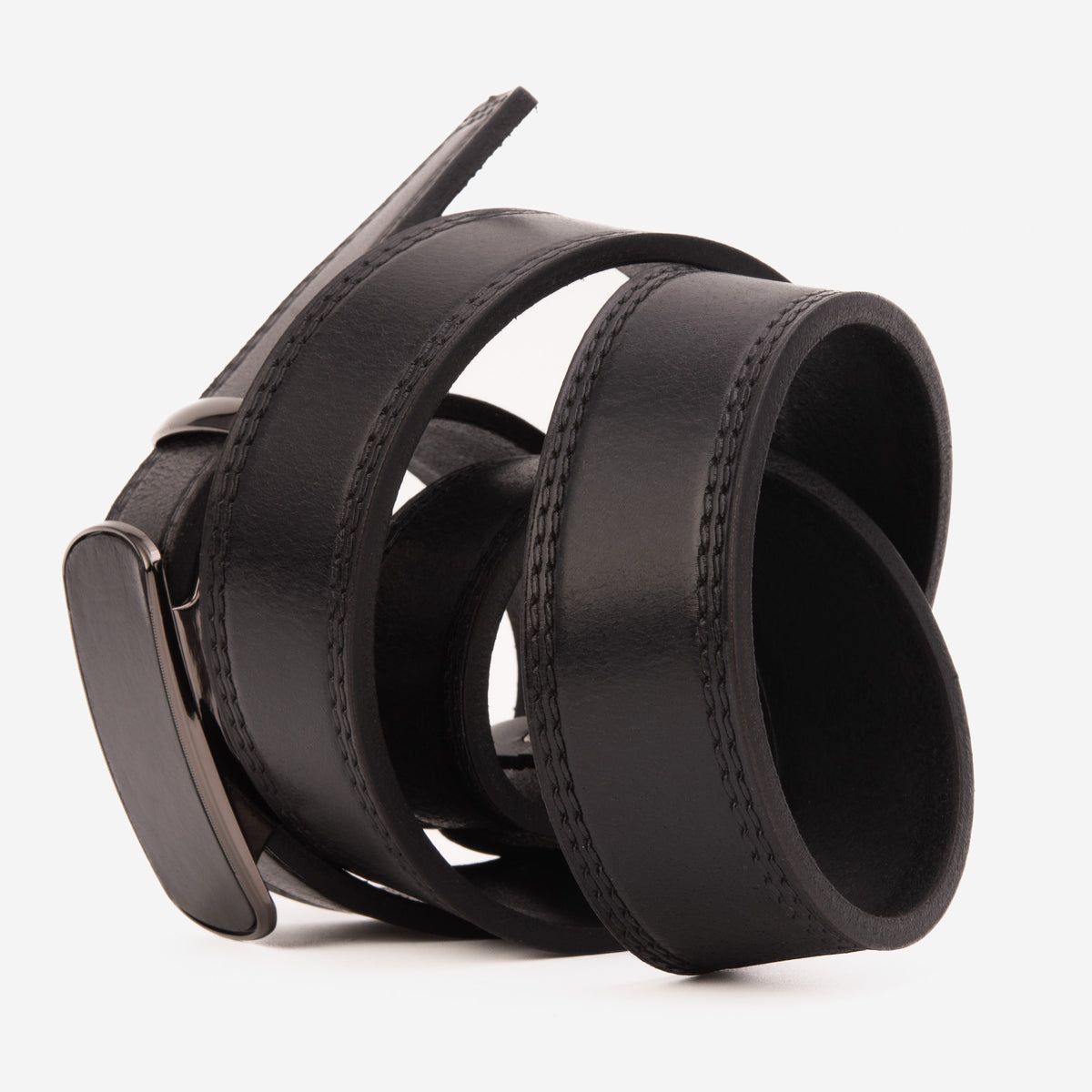 The Veltrano Black Leather Men Automatic Buckle Belt