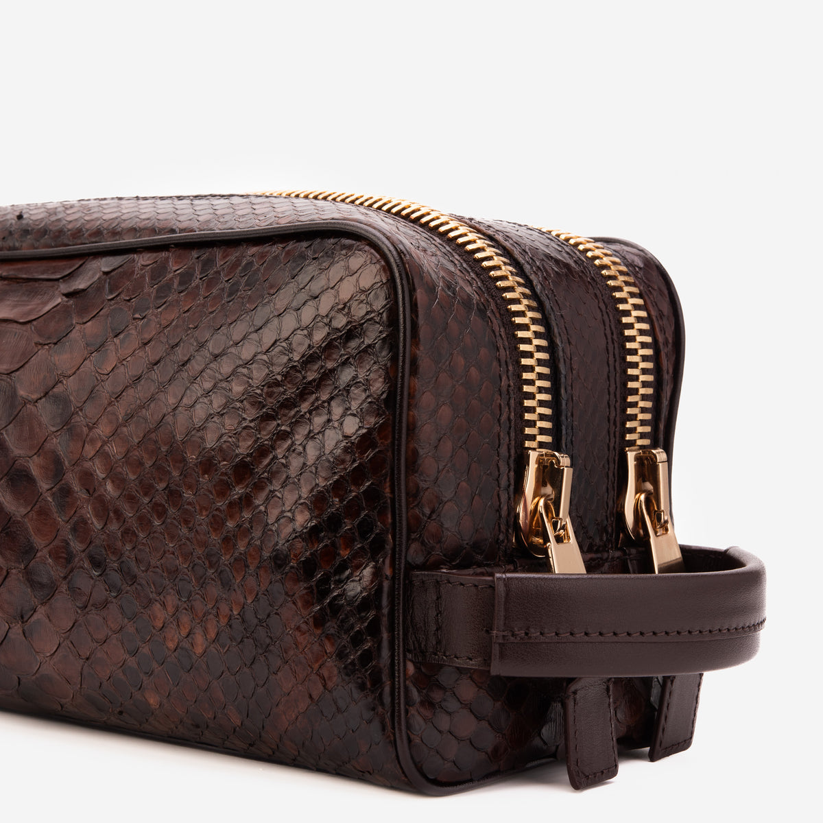 Bolso Essentials para hombre de piel de pitón marrón Belluno