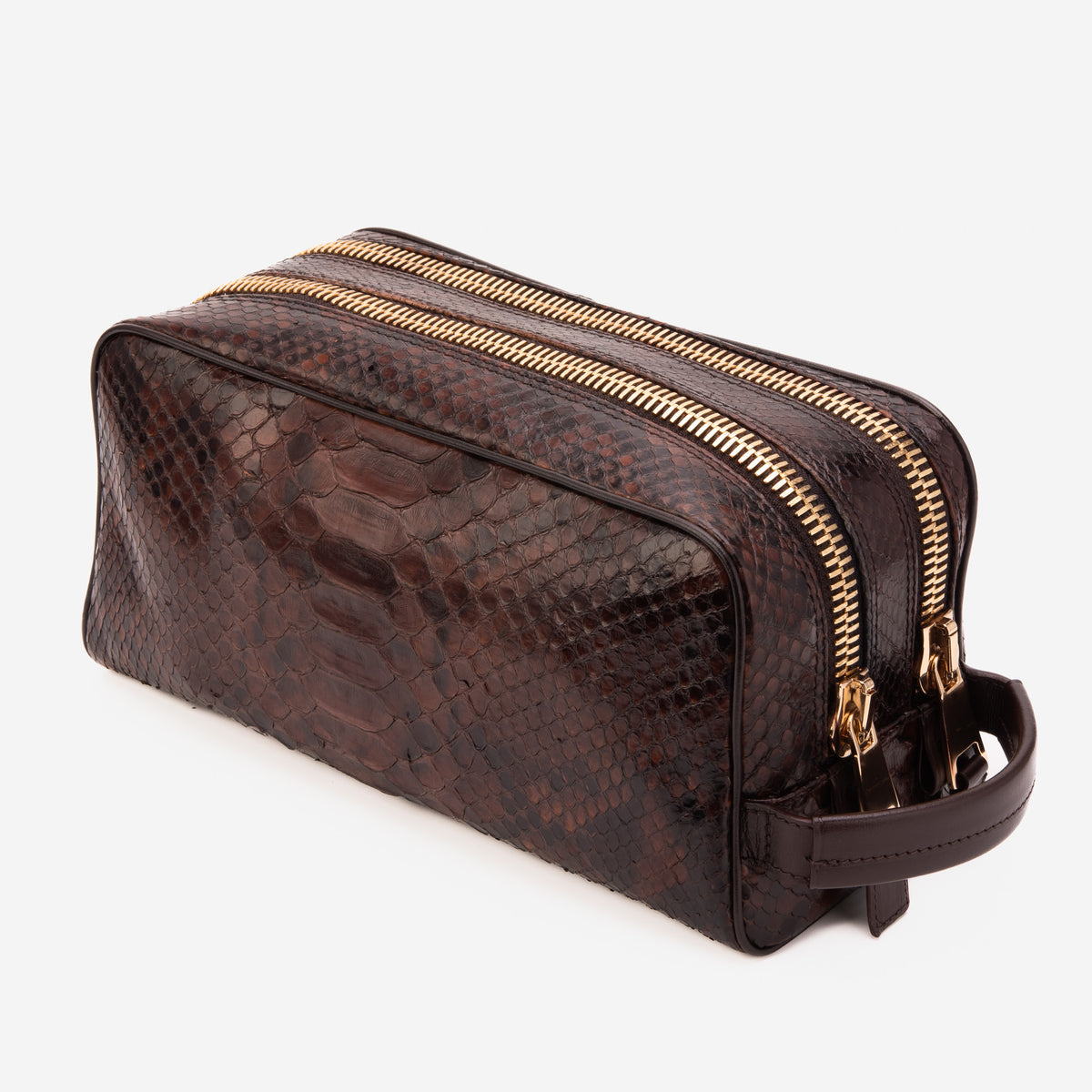 Bolso Essentials para hombre de piel de pitón marrón Belluno