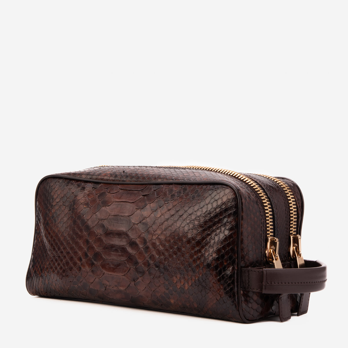 Bolso Essentials para hombre de piel de pitón marrón Belluno
