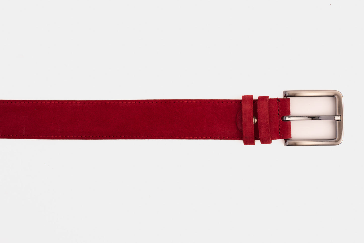 The Bari Red Suede Leather Belt