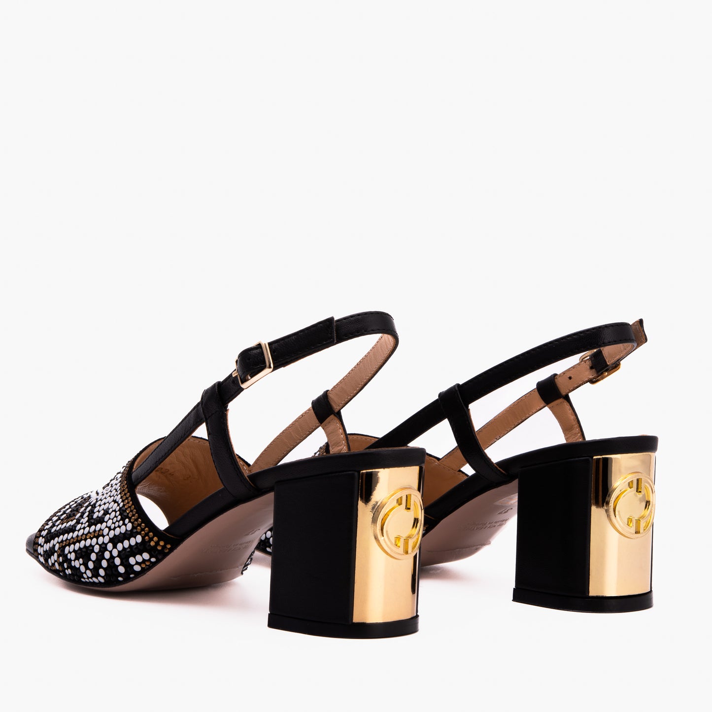 The Nampula Black Leather Women Slingback Sandal