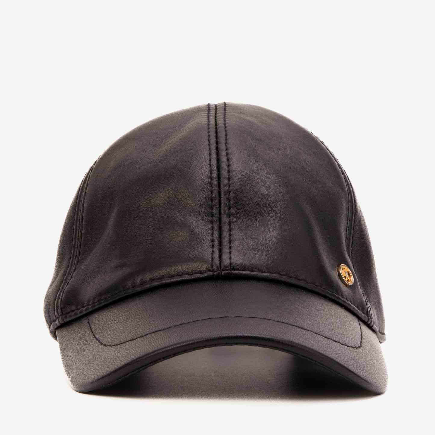 The Vercelli Black Genuine Lambskin Leather Men Cap
