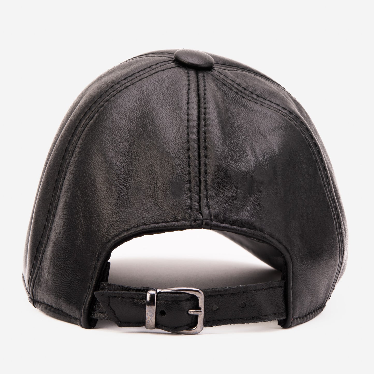 The Vercelli Black Genuine Lambskin Leather Men Cap