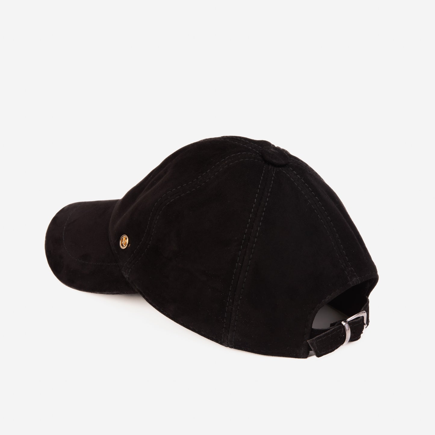 The Vercelli Black Genuine Suede Leather Men Cap