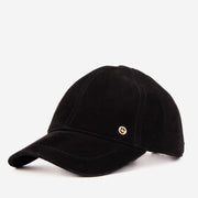The Vercelli Black Genuine Suede Leather Men Cap