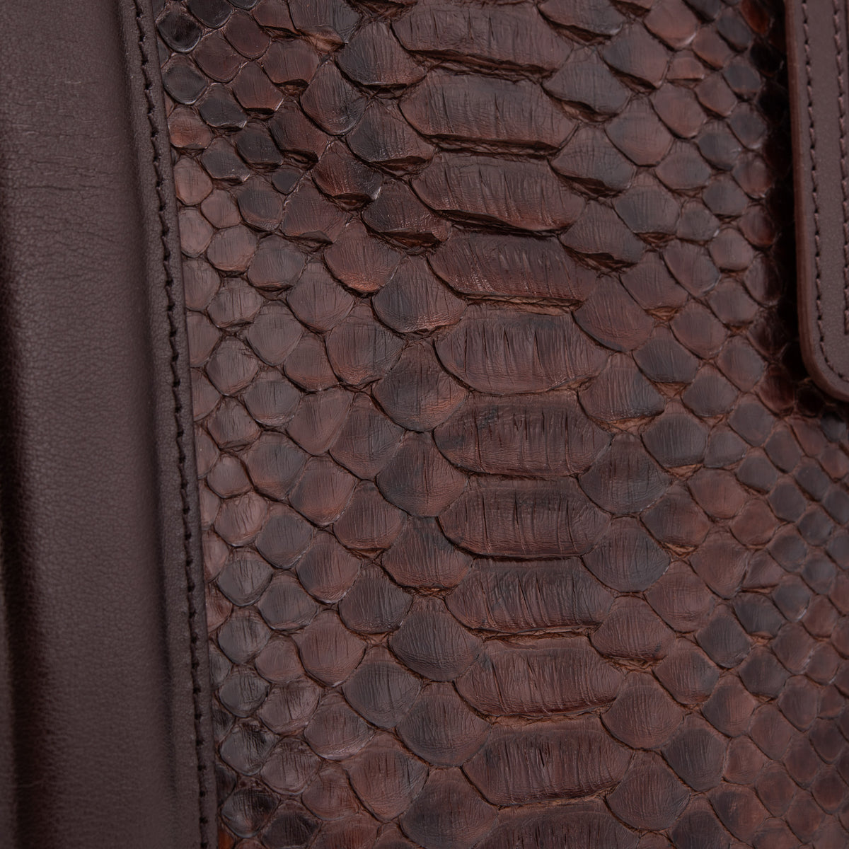 The Velar Brown Hand-Painted Python Leather Weekender Bag