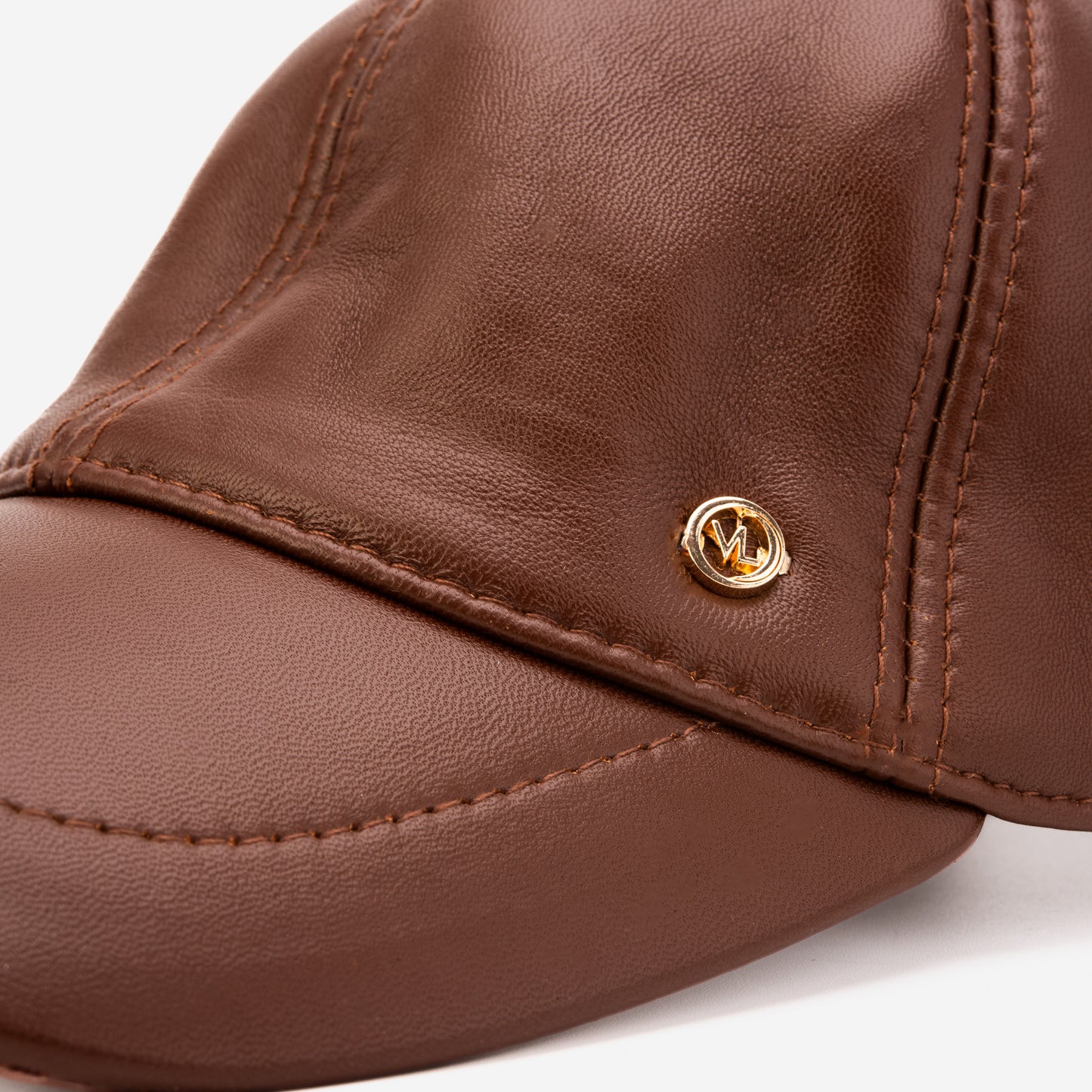 The Vercelli Brown Genuine Lambskin Leather Men Cap