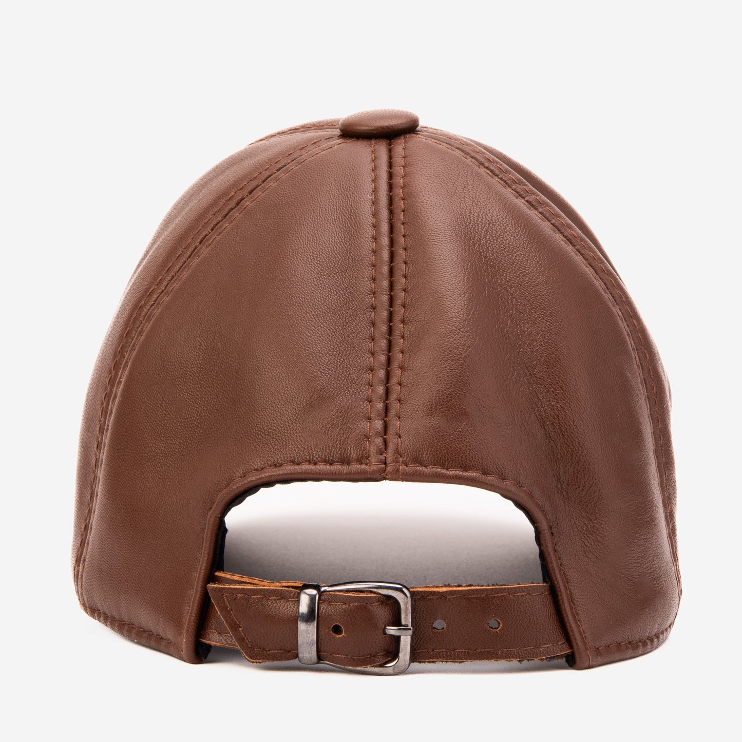 The Vercelli Brown Genuine Lambskin Leather Men Cap