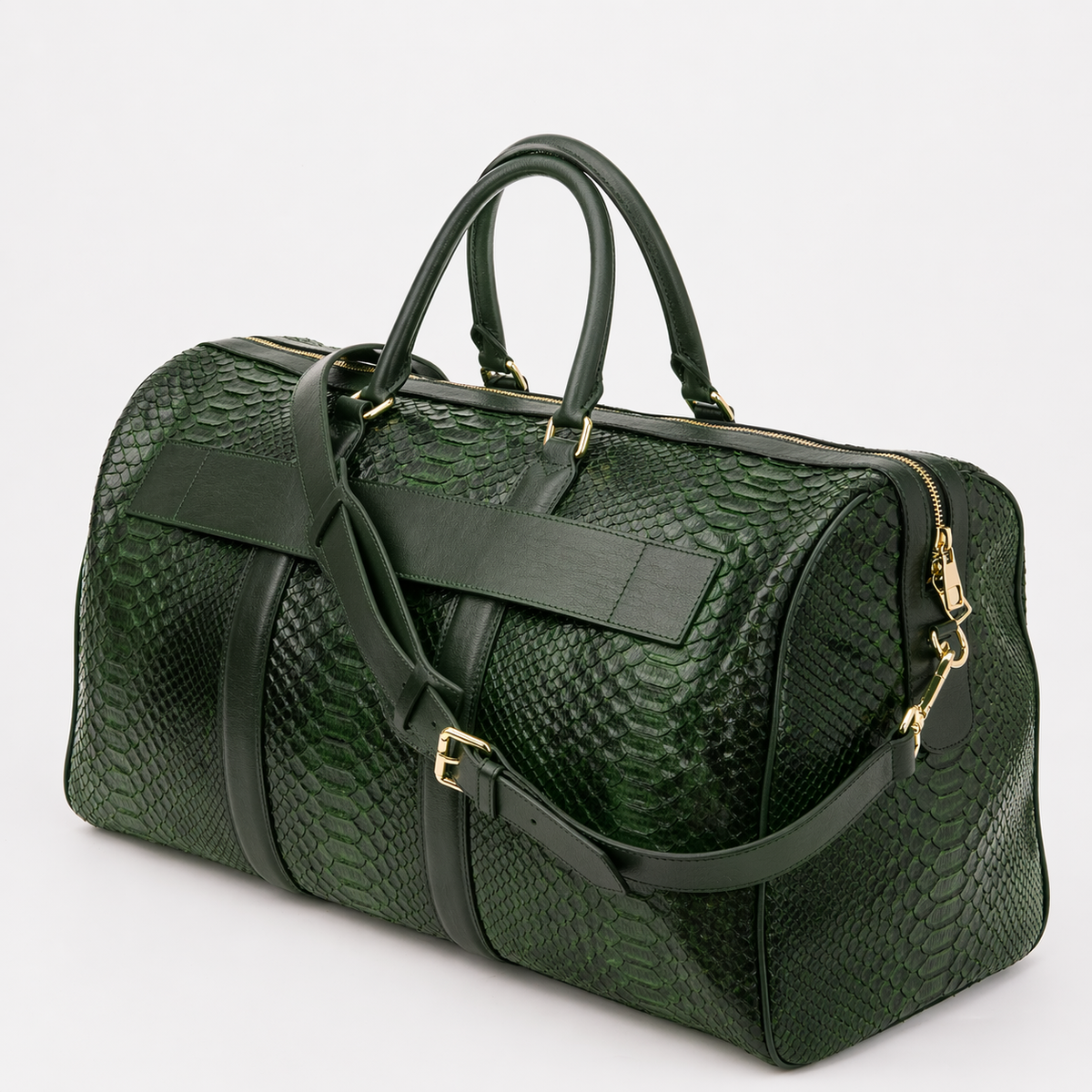 The Velar Bolso de fin de semana de piel de pitón pintado a mano Verde