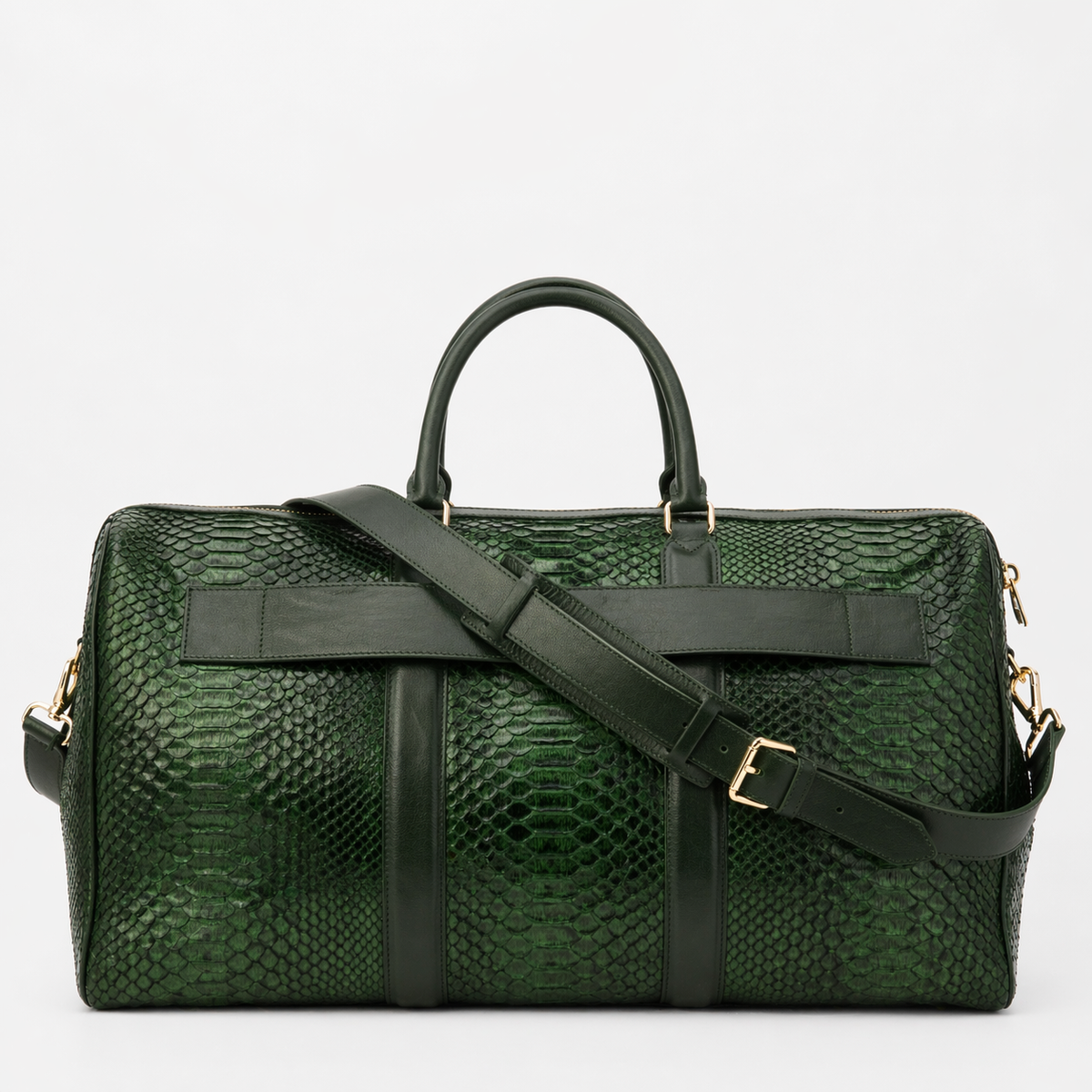 The Velar Bolso de fin de semana de piel de pitón pintado a mano Verde