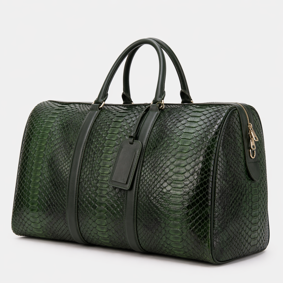 The Velar Bolso de fin de semana de piel de pitón pintado a mano Verde