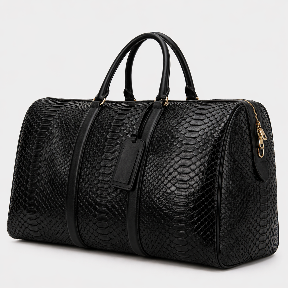 Bolso de fin de semana Velar negro de cuero de pitón pintado a mano