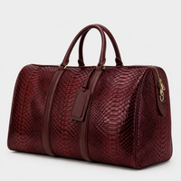 The Velar Bolso de fin de semana de cuero de pitón pintado a mano Burgundy