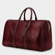 The Velar Bolso de fin de semana de cuero de pitón pintado a mano Burgundy