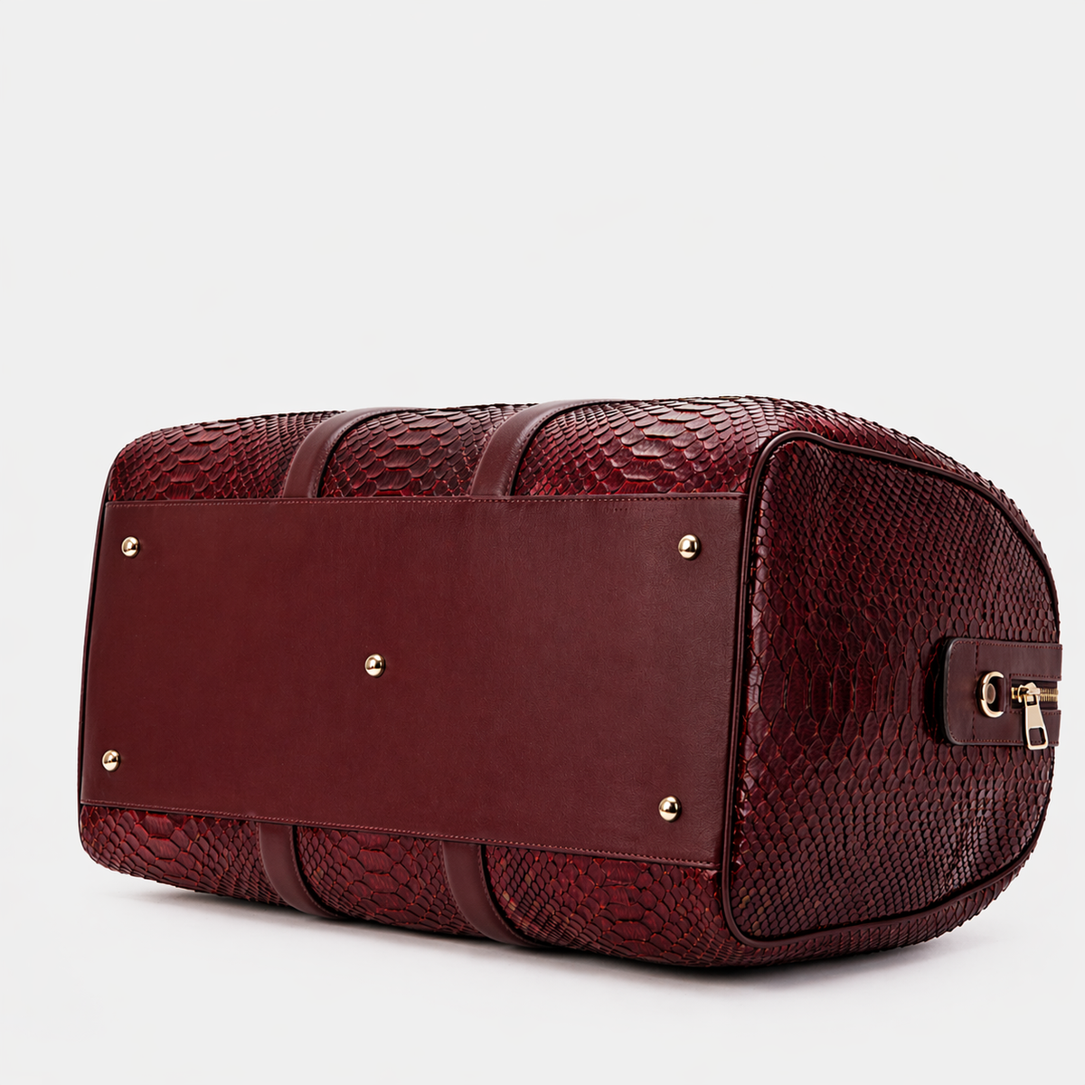 The Velar Bolso de fin de semana de cuero de pitón pintado a mano Burgundy