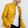 The Boss Pythn  Yellow Leather Men Jacket Exclusive Limited Edition